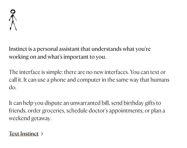 Instinct homepage, captured October 14, 2026