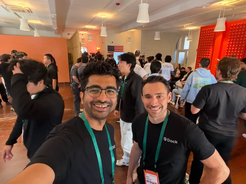 Govind and Mike at a Y Combinator S26 event