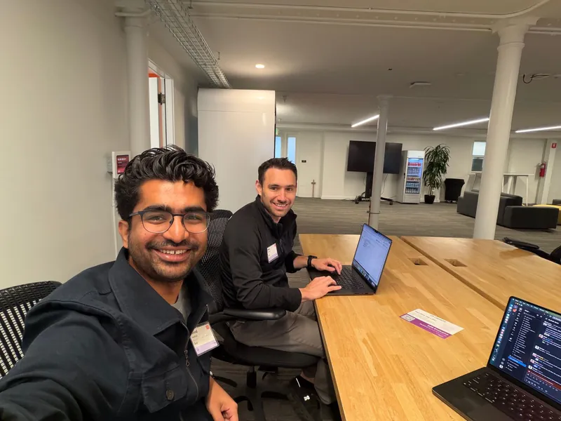 Govind and Mike working at Y Combinator